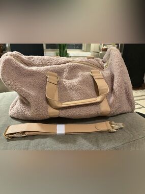 Stoney Clover Lane Pink Mauve Sherpa Travel Duffel Bag New With Tags Large